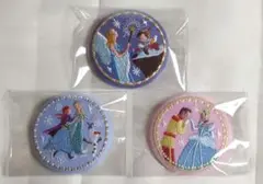 ディズニー　刺繡　缶バッジ　ピノキオ　アナと雪の女王　シンデレラ