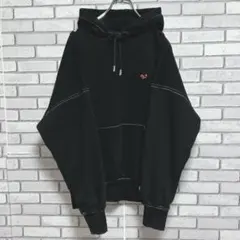 お得【極美品】KIRSH☆キルシー プルオーバーパーカー 刺繍ロゴ ブラック 1