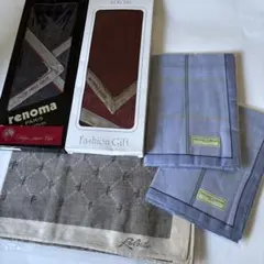ハンカチ5枚セット、GUCCI.ROBRTO等紳士用ハンカチ