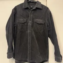 UNIQLO ダークグレー コーデュロイ長袖シャツ S