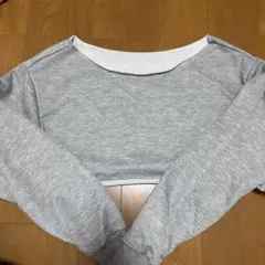 グレー クロップドトレーナー