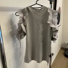 SNIDELSustainableフリルスリーブニットプルオーバー