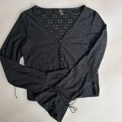 SHEIN 長袖 レース ボレロ 薄手 ブラック