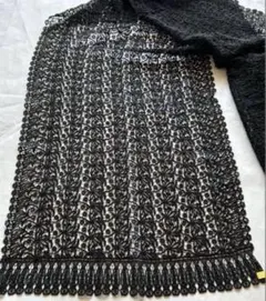 和装用　レースショール 黒　ストール 襟巻き 海外購入品