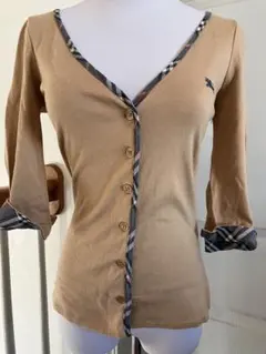 値下げ　美品　バーバリーブルーレーベル　ベージュ 七分袖 カーディガン　38