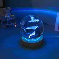 水族館くじら鯨クリスタルボール ガラスボール 3DLED 間接照明