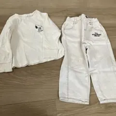 白Tシャツ&白ズボンセット　サイズ100