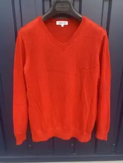 【SIMPLE LIFE】Vネックセーター　レッド　Lサイズ
