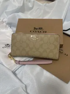 COACH】コーチ 長財布ストラップ付シグネチャー【新品未開封タグ付