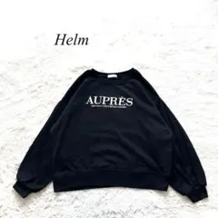 N2【Helm】しまむら　トレーナー　薄手　刺繍ロゴ　　黒　M カジュアルのサムネイル