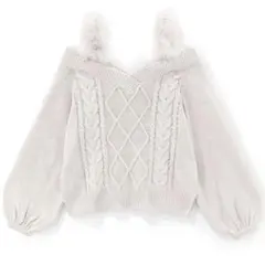 グレイル ケーブル編みオフショルダーファーストラップニットトップス an1203