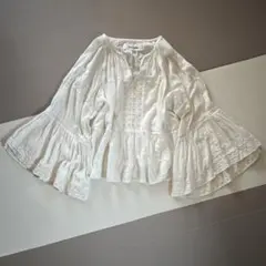 Sara mallika GAUZE LACE BIG SLEEVE TOPS白