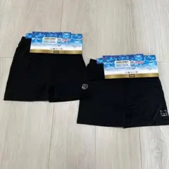 135cm 接触冷感レギンス　1分丈スパッツ　2枚セット　黒色