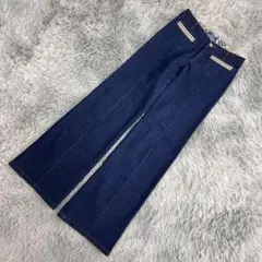 m6715【美品 バーバリー ロンドン】ノバチェック フレアデニム ストレッチ