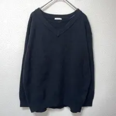 ジーユー　Vネック　セーター　ブラック　長袖　ゆったり　シンプル　無地　S