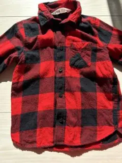 H&M 赤×黒チェックシャツ