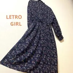 RETRO GIRL 小花柄ワンピース　ネイビー