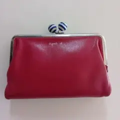 agnes b. アニエスベー がま口 二つ折り財布 レッド