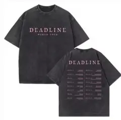 新品　BLACKPINK Tシャツ DEADLINE ショート丈Tシャツ　黒 Tシャツ -DEADLINE LOGO-（BLACK PIGMENT DYE）