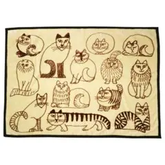 リサラーソン スケッチキャットひざかけ ひざ掛け ネコ柄ブランケット 防寒