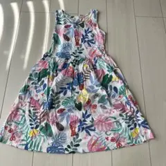 H&M カラフル葉柄 ノースリーブワンピース US 8-10Y