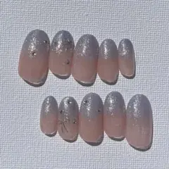 ㊶【サイズ変更¥0】ガーリーフレンチネイル グラデネイル　リボンネイル　ストーン