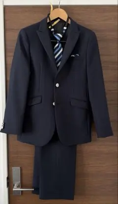 【美品】170A ワンダーファクトリー ジュニア スーツ上下セット 卒業式 紺
