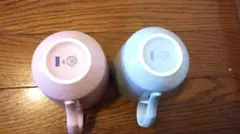 リブ模様の陶器マグカップ2個セット