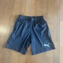 【PUMA】ロゴ入りハーフパンツ （L） 黒 スポーツ ストレッチ ウエストゴム