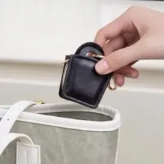 ジュエリー ミニ ポーチ アクセサリー ケース バッグチャーム 携帯用 黒 収納