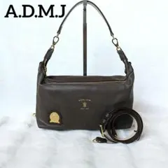 A.D.M.J. エーディーエムジェイ ショルダーバッグ 2Way ブラウン