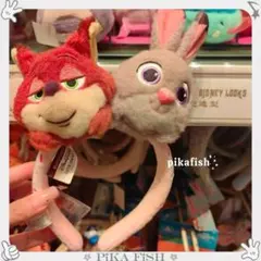 【最新☆】ニック　ジュディ　ズートピア　ぬいぐるみカチューシャ　香港ディズニー