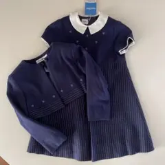ファミリア 110cm アンサンブル 紺色 ワンピース ボレロ