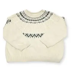 GU アイボリー ノルディック柄 セーター　L