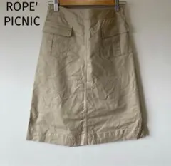 ROPE' PICNIC チノフレアスカート　膝下丈　ベージュ　綺麗目