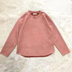 【美品】インヘリット 長袖スウェット ピンク M フェイクスウェード