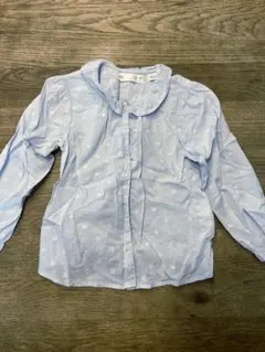 ZARA 水色ドット柄 長袖シャツ 110cm