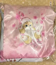 モフサンド　巾着入りブランケット　桜満開　ピンク