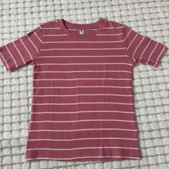 UNIQLO キッズ Tシャツ 130 ピンク ストライプ