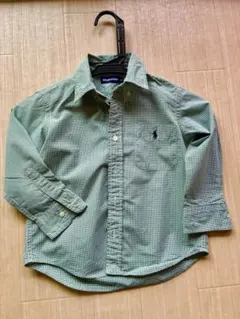 Ralph Lauren 緑 チェック 長袖シャツ 100