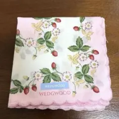 WEDGWOOD いちご柄 ハンカチ 綿100%【未使用】