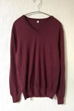 【美品】 00s OLD UNIQLO ユニクロ ウール セーター　臙脂色　薄手