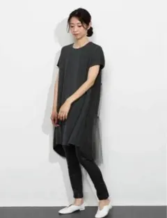 新品　MIREPOIX ヤマダヤ　バックチュール　デザインチュニック　ワンピース