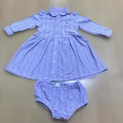 【美品】ラルフローレン　長袖　ワンピース パンツ付　18Ｍ　ベビー85㎝