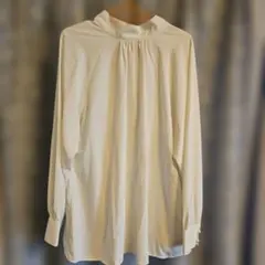 ホワイト長袖ボウタイブラウス　卒業式　入学式