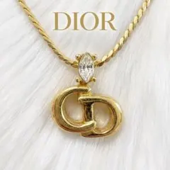 Dior Vintage ネックレス ストーン 雫 ロゴ刻印 509/14 - メルカリ