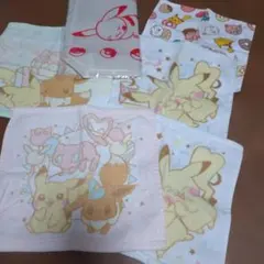 ポケモン ピカチュウ イーブイ タオル 5枚セット➕️手提げバッグ