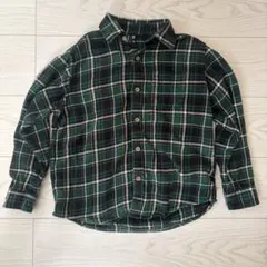 UNIQLO フランネルチェックシャツ(長袖) 130 グリーン系