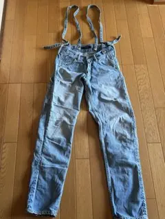 Johnbull ダメージ加工 デニムサロペット