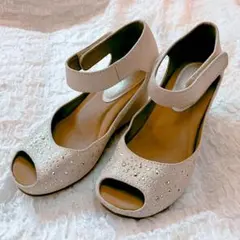 最終値下 MODE ET JACOMO サンダル 22 ベージュメタル